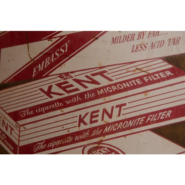 Antique Hand-Painted Buy the Carton Sign For Sale - Image 4 of 8