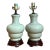 Vintage Celedon Crackle Glazed Ceramic Table Lamps - a Pair For Sale
