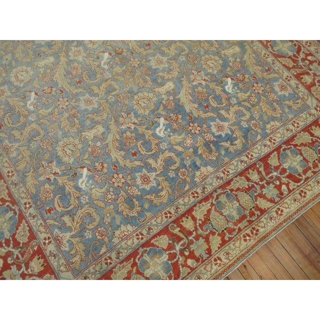 Textile Early 20th Century Silk and Wool Persian Pictorial Qum Rug - 7'4" x 11'1" For Sale - Image 7 of 7