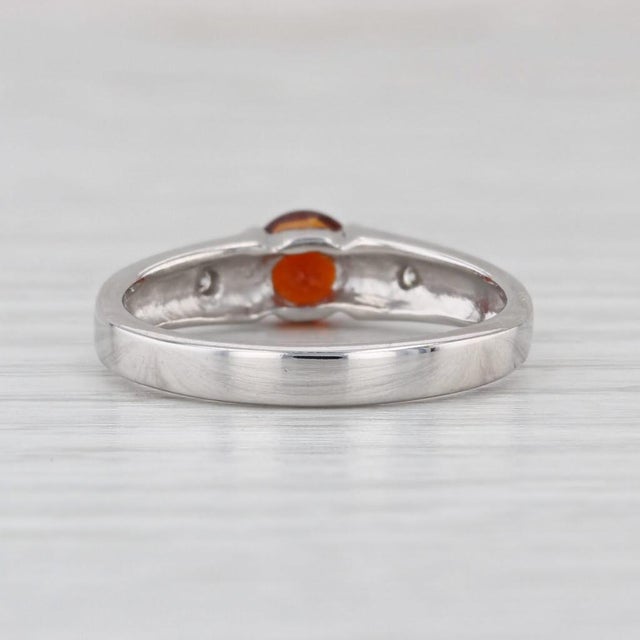 0.44ctw Madeira Citrine Diamond Ring 14k White Gold Size 6.25 Stackable For Sale - Image 4 of 8