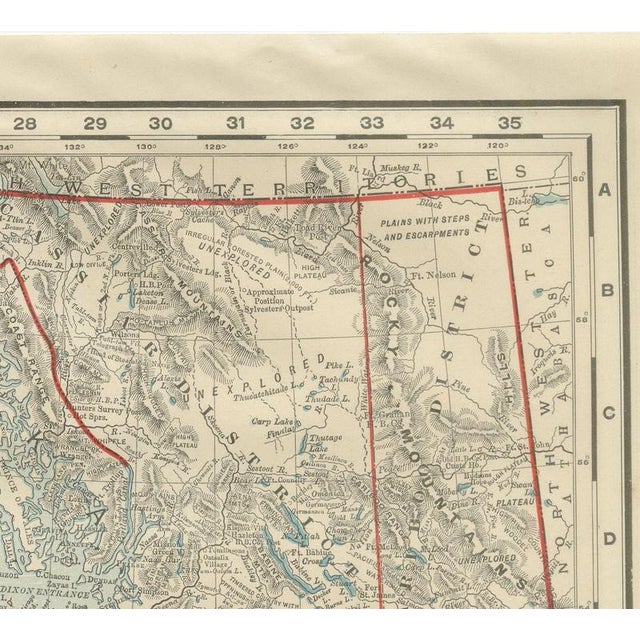 Antique Map of British Columbia with Queen Charlotte Islands, 1899 For Sale - Image 4 of 12
