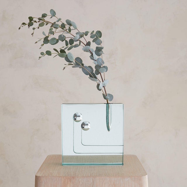 Modern Italian Square Crystal Vase by Pierangelo Gallotti & Luigi Radice, 1960s For Sale - Image 3 of 9