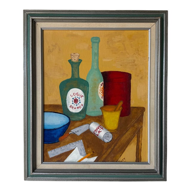 1972 E. J. Troy Impressionist Still Life Oil on Board Painting For Sale