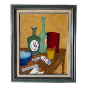 1972 E. J. Troy Impressionist Still Life Oil on Board Painting