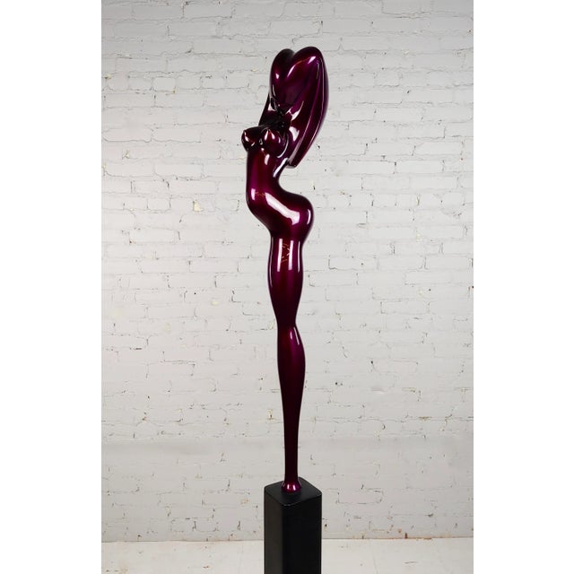 Paul Braslow -Voluptuous Aphroditis in Purple-Enameled Bronze Sculpture Original Artist Proof Bronze Sculpture -Signed...