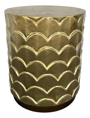 Hooker Furniture Modern Brass Foil Round Gail Accent Table