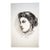Black and White Charcoal Portrait Drawing of a Woman With Swept-Up Hair - Signed For Sale
