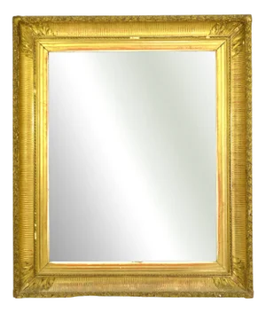 Antique Late 18th Century Louis XVI Mirror in Plastered and Gilded Wood Carved Frame, Southern Italy, 1700s