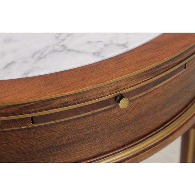 French Louis XVI Round Marble Top Lamp Table For Sale - Image 14 of 18