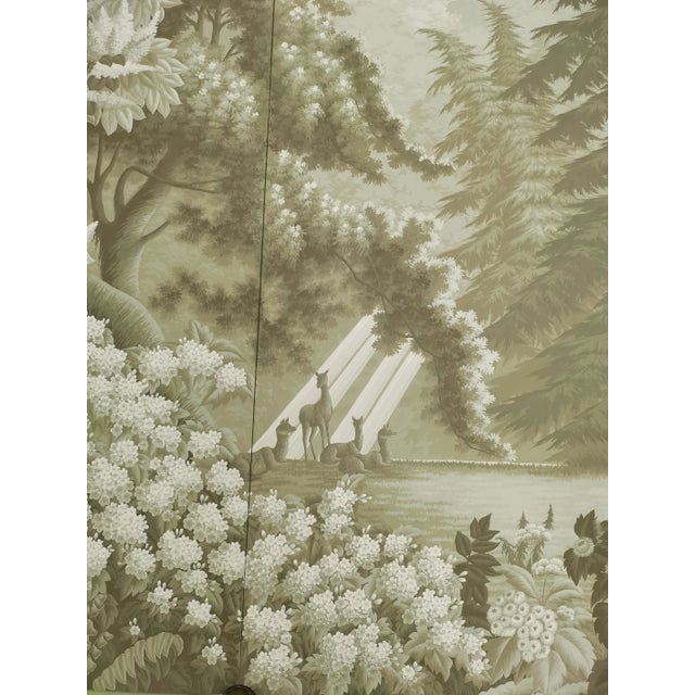 Hand Painted Vintage Exotic Mountain Jungle Panoramic Mural Panels For Sale - Image 9 of 9