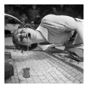Woman Drinking From Well at Bad Cannstatt, Stuttgart Germany, 1935