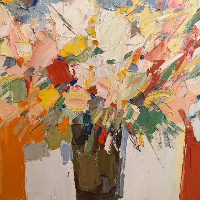 Signed, Square Framed George Barrell / Italo Botti Floral For Sale - Image 4 of 11