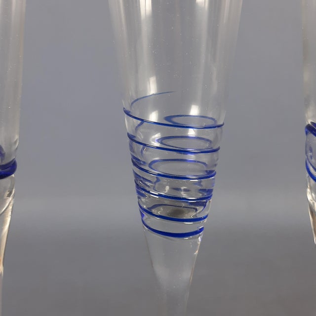 Murano Glass Flute Glasses, 1970s, Set of 5 For Sale - Image 6 of 14