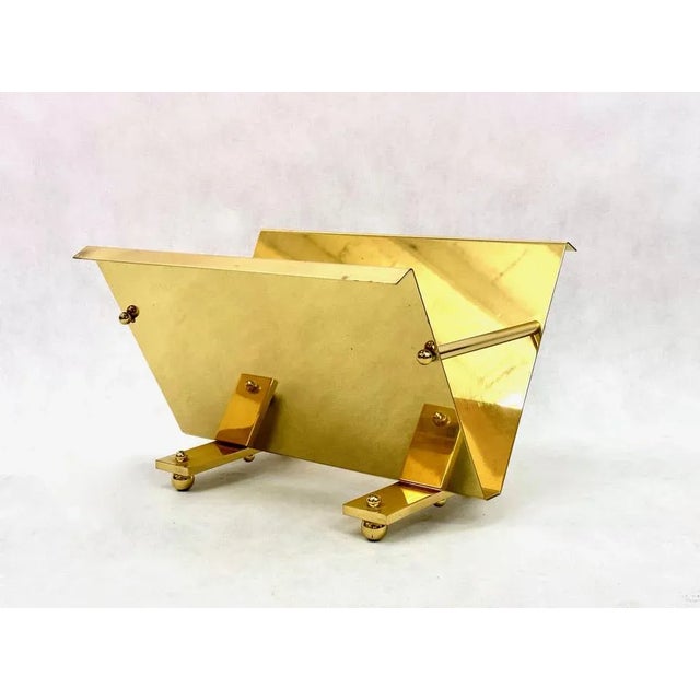 Postmodern Brass Magazine Rack, 1980s For Sale - Image 12 of 12