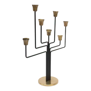 Danish Modern Seven-Arm Brass Candelabrum by Svend Aage Holm Sørensen