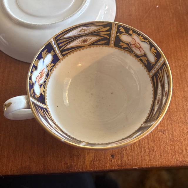 Victorian Royal Crown Derby Teacup 1806-1825 and Saucer 1908 #2451 For Sale - Image 3 of 5