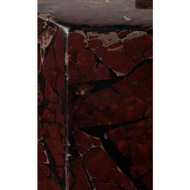 Metal Designer Table Lamps in Crackled Lacquer With Brass Fittings For Sale - Image 7 of 7