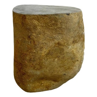 Vintage Stone Boulder Outdoor Stool Side Table For Sale