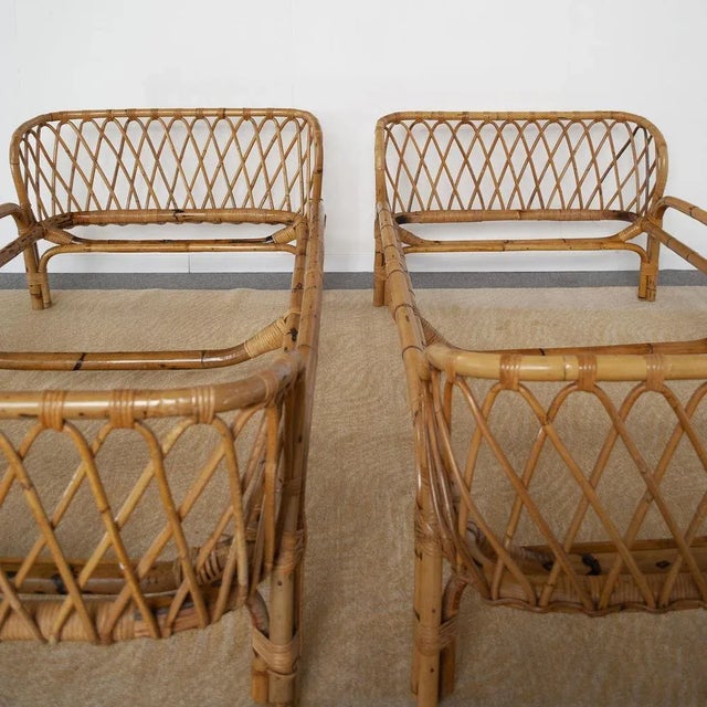 Mid-Century Modern Bamboo Bed attributed to Franca Helg, 1960s For Sale - Image 3 of 13