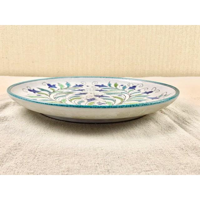 Ceramic Vintage Italian Floral Decorative Plate For Sale - Image 7 of 13