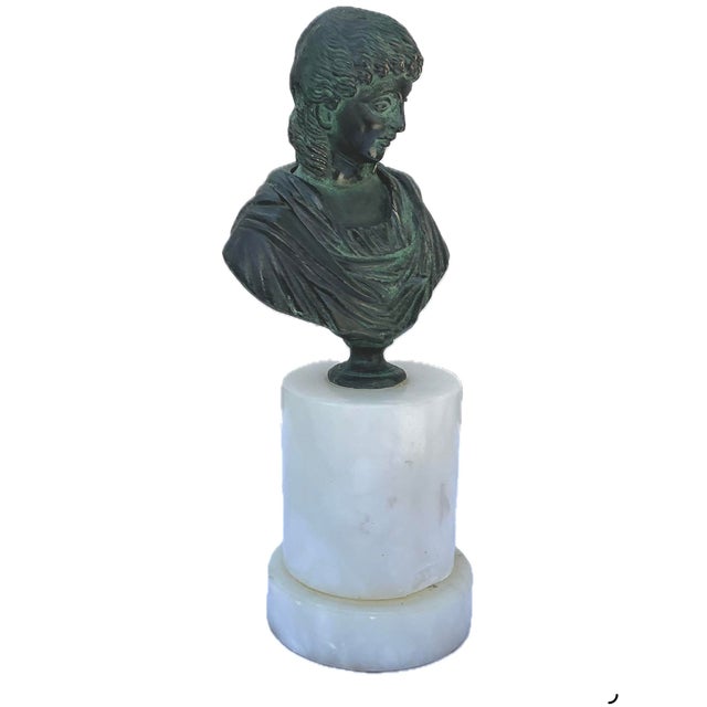Stone Grand Tour Bronze Bust of a Roman Goddess For Sale - Image 7 of 9