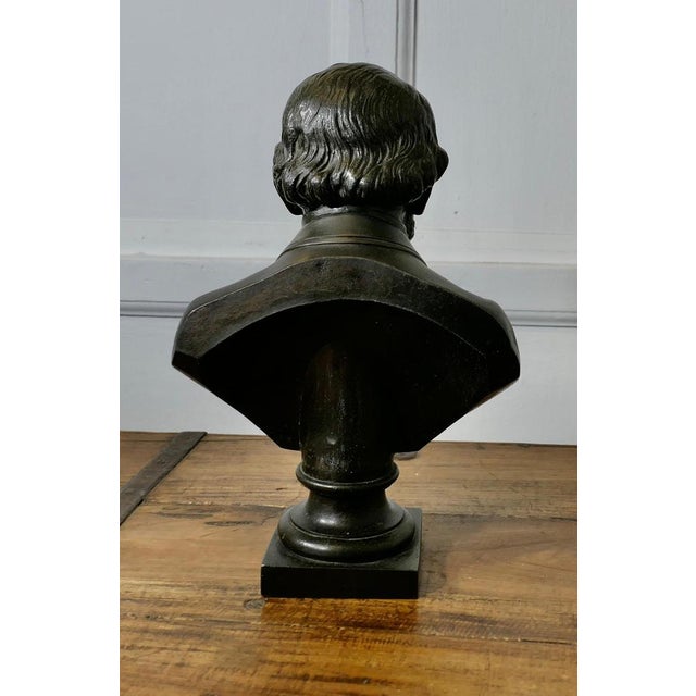 Bronze Finished Spelter Bust of William Ewart Gladstone, 1960s For Sale - Image 3 of 7