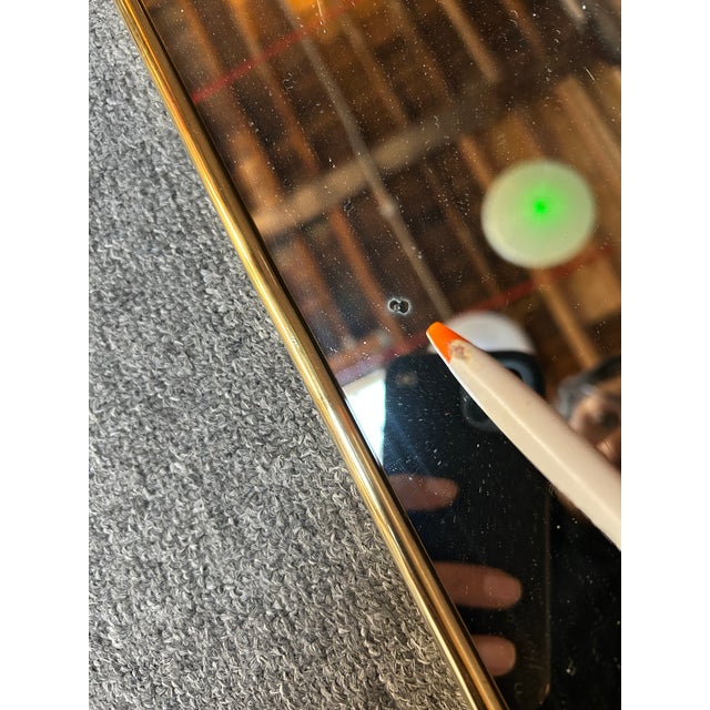 Vintage Italian Brass Arched Scalloped Wall Mirror After Gio Ponti For Sale - Image 9 of 12