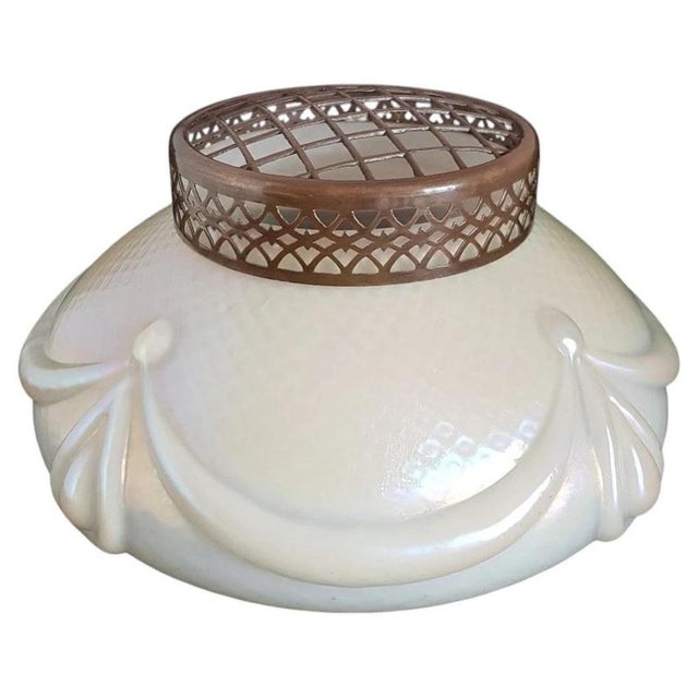 Edwardian Iridescent Glass Rose Bowl with Original Cover, 1910s For Sale - Image 13 of 13