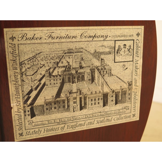 1990s Chippendale Baker Stately Homes Collection Round Tilt Top Mahogany Table For Sale - Image 10 of 11