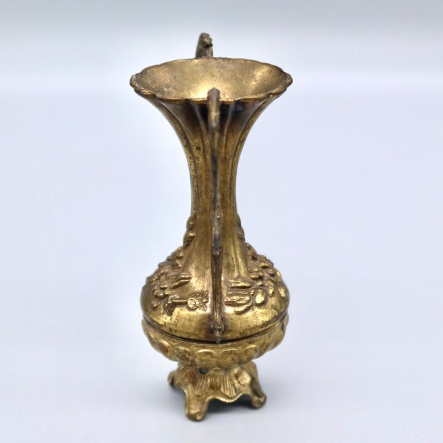 Mid 20th Century Vintage Italian Gilt Metal Bud Vase For Sale - Image 5 of 9