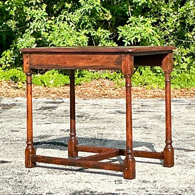 Vintage Boho Theodore Alexander “Castle Bromwitch” Reclaimed Wood Side Table For Sale - Image 12 of 12
