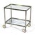 This serving cart or bar cart has an elegant simplicity. The metal frame supports two glass tops and rolls freely on...