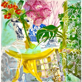 "Garden Room" an Original Colorful Painting by Shann Spishak For Sale