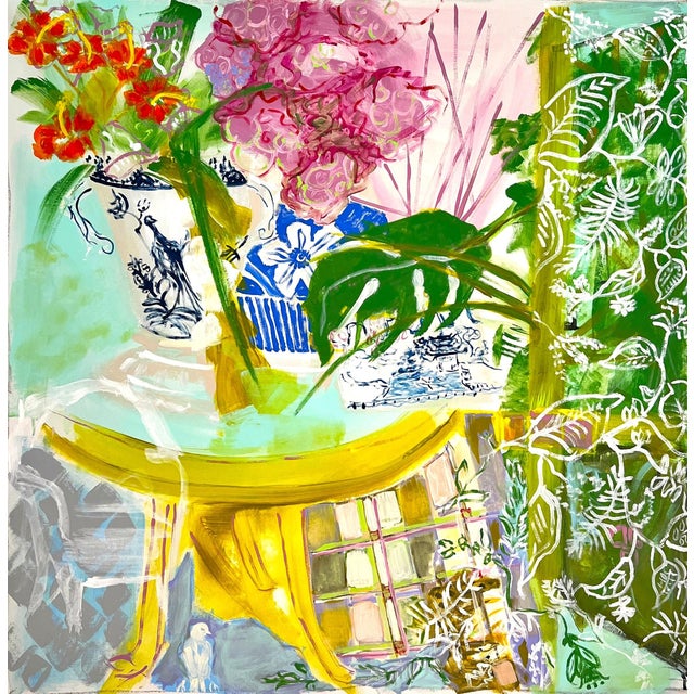 "Garden Room" an Original Colorful Painting by Shann Spishak For Sale