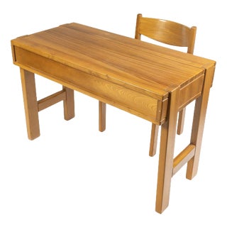 Vintage Pine Desk and Chair, 1960s, Set of 2 For Sale