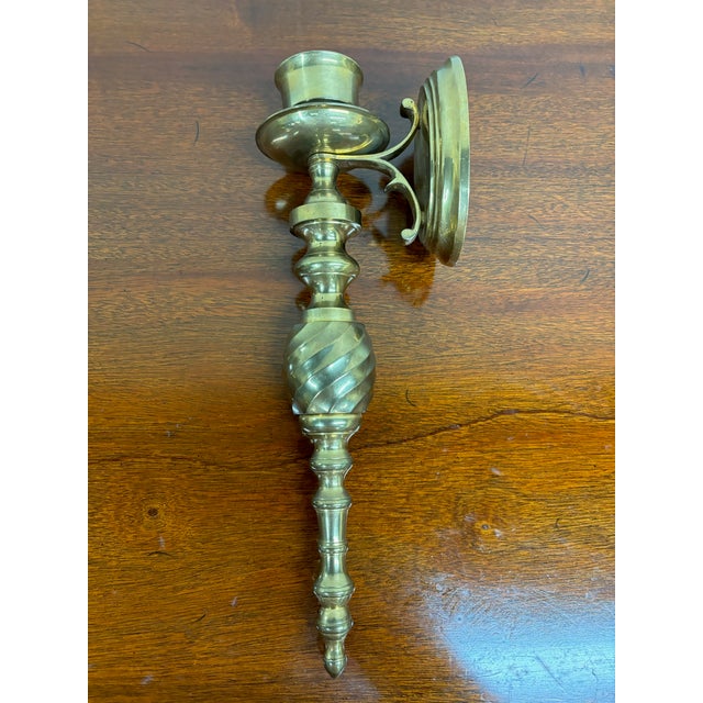 Traditional Vintage Gatco Mid Century Style Solid Brass Wall Sconce For Sale - Image 3 of 10