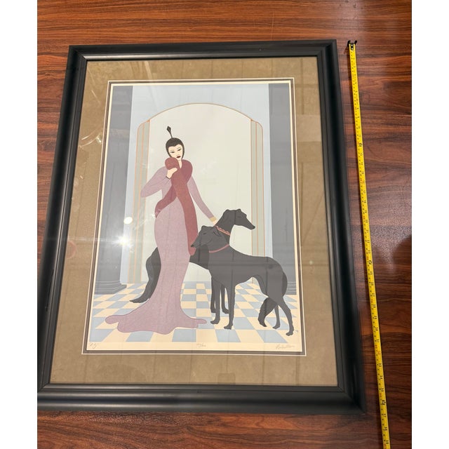 Erté Framed Serigraph “Symphony in Black” (1980s) — Official Hand-Signed Limited Edition Print 132/300, Robertson Publishing For Sale - Image 9 of 12