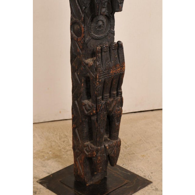 Early 20th Century Central Asian Carved Wood Beam on Stand For Sale - Image 11 of 11