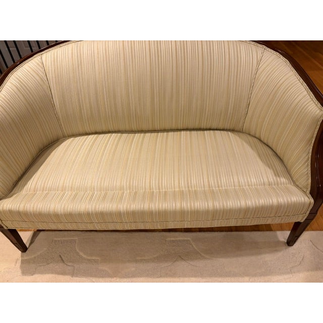 Sheraton Revival Barrel-Back Settee For Sale - Image 4 of 6