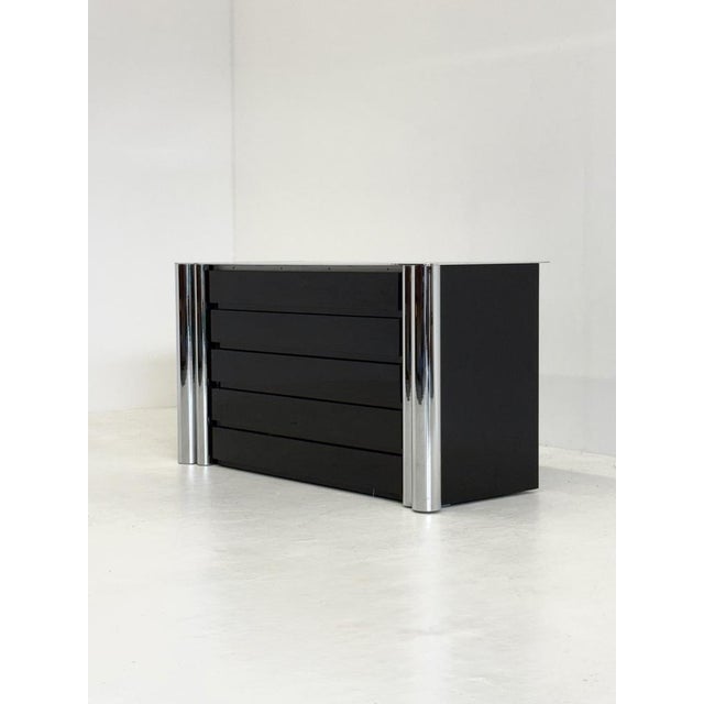 Black Sideboard attributed to Antonello Mosca for Cinova, 1960s For Sale - Image 4 of 14