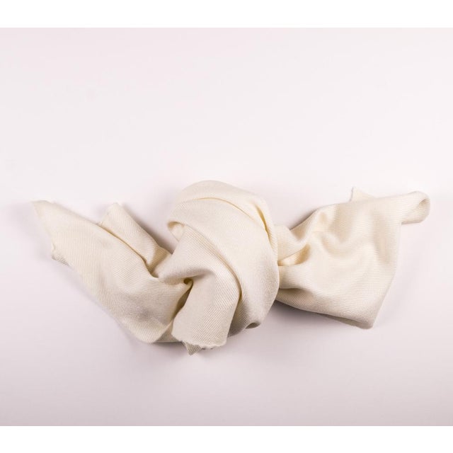 Textile Handwoven Blanket in Off White by Litolff, Germany For Sale - Image 7 of 16