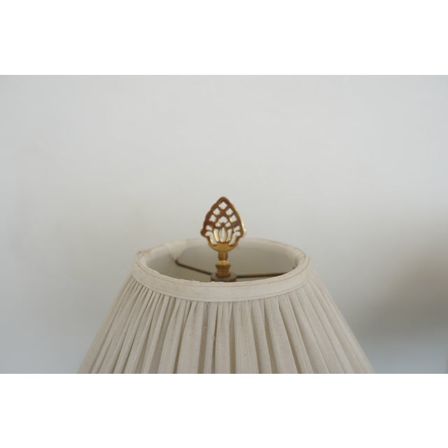 White Vintage Floral Porcelain Table Lamps (Set of 2) For Sale - Image 8 of 12