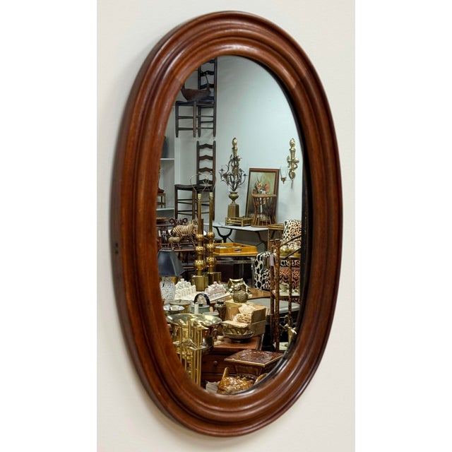 Farmhouse Vintage Oval Primitive Farmhouse Wall Mirror For Sale - Image 3 of 4