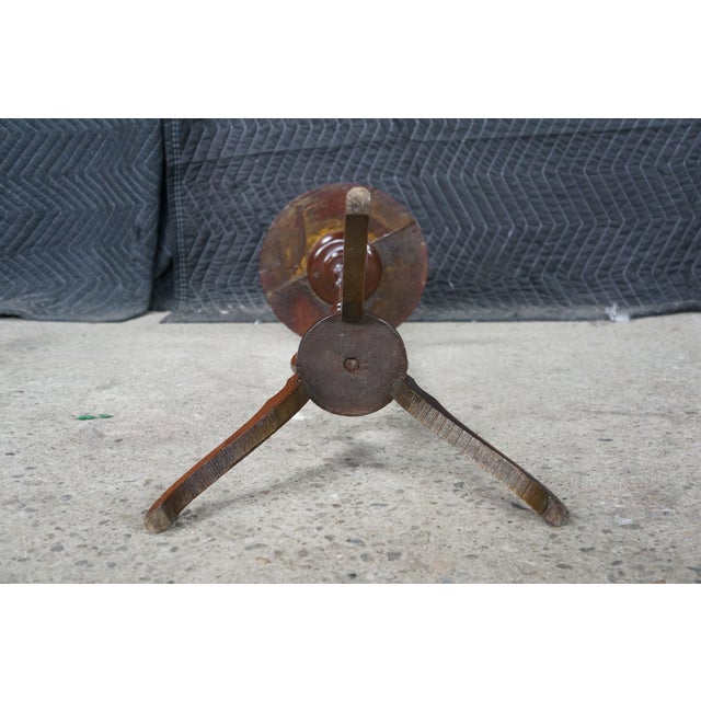 Antique Victorian Mahogany Round Plant Candle Stand Sculpture Pedestal Tripod For Sale - Image 12 of 15