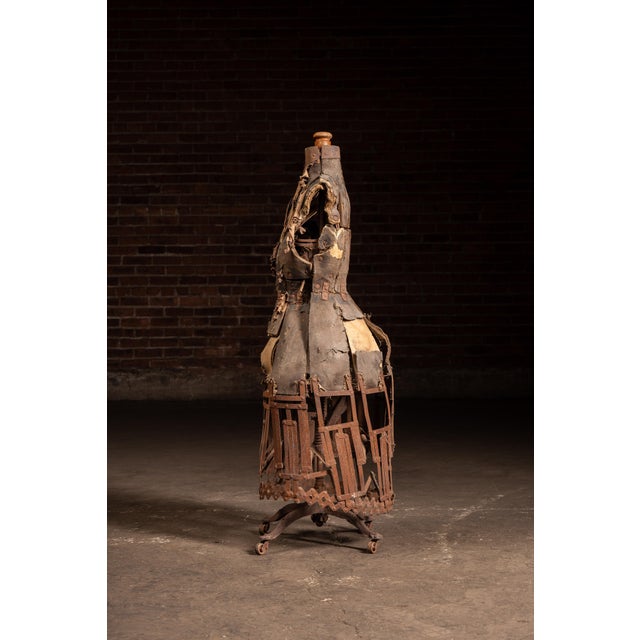 19th Century Victorian Adjustable Dress Form on Rolling Stand For Sale - Image 4 of 11