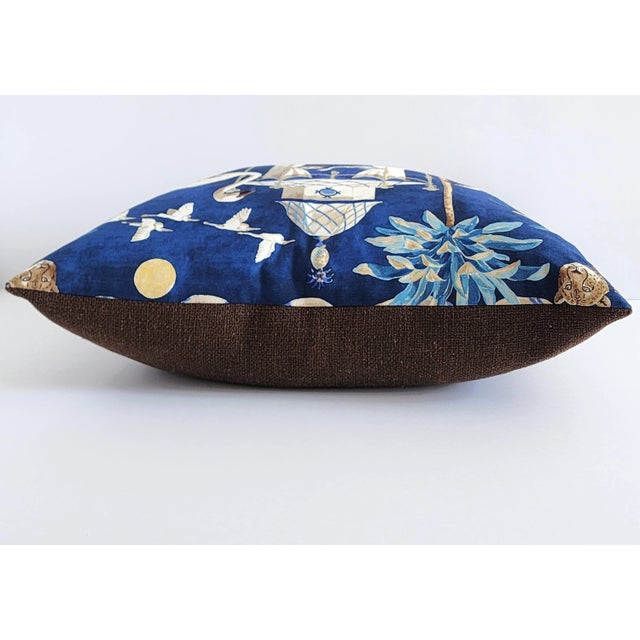 Blue Palm Beach Style Decorative Throw Pillow For Sale - Image 8 of 12