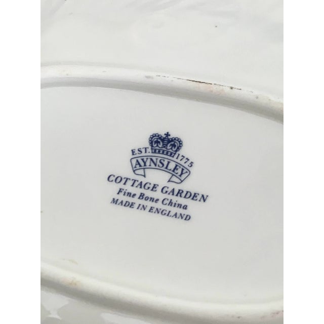Vintage English Traditional Aynsley Butterflies Cottage Garden Platters Crudités Fine Bone China Dishes - Set of 2 For Sale - Image 10 of 13