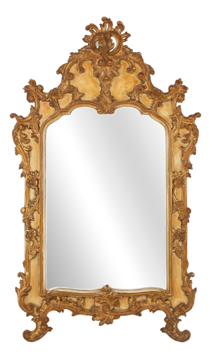 Large Rococo Gilted Mirror in Resin, Belgium, 1950s