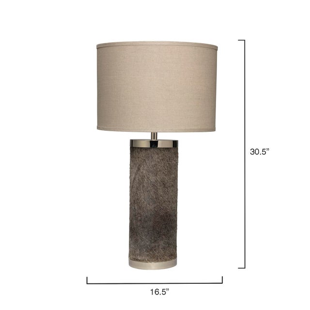 2020s Jamie Young Column Cowhide Table Lamp For Sale - Image 5 of 6