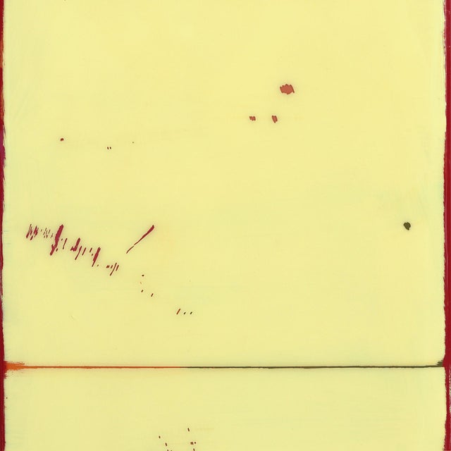 Tall Sunspot 39 - Modern Shiny Resin Minimalist Two Tone Red Yellow Abstract Original Artwork by Ricky Hunt For Sale - Image 4 of 9